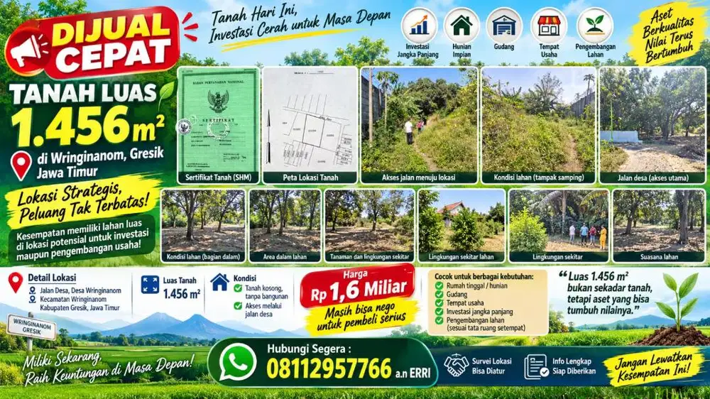 DIJUAL TANAH SEGERA
