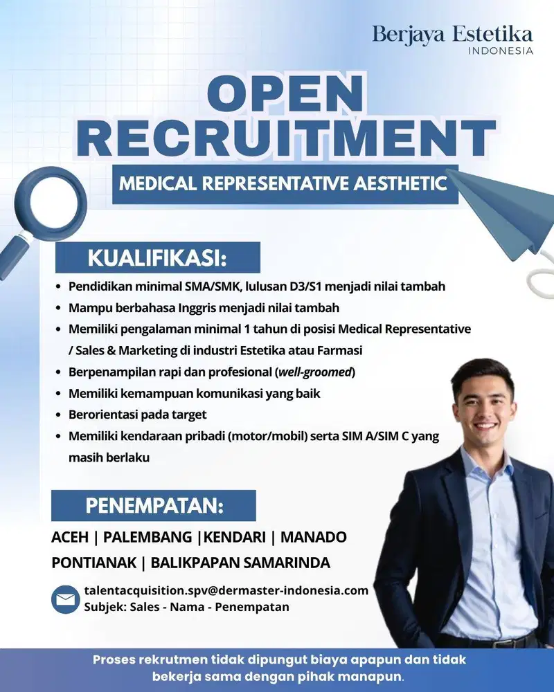 Loker Medical Representative Aesthetic (Kendari)
