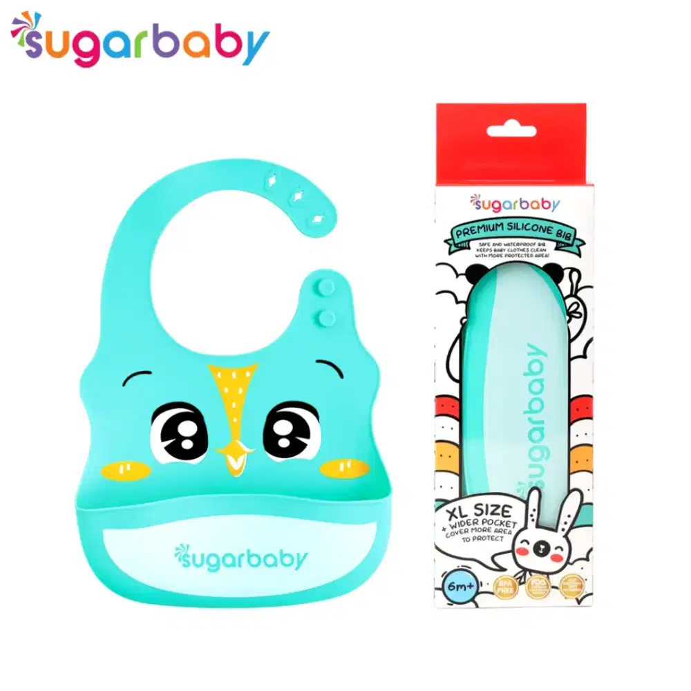 Sugarbaby Baby Premium Silicone Bib XL size Celemek Makan Mpasi