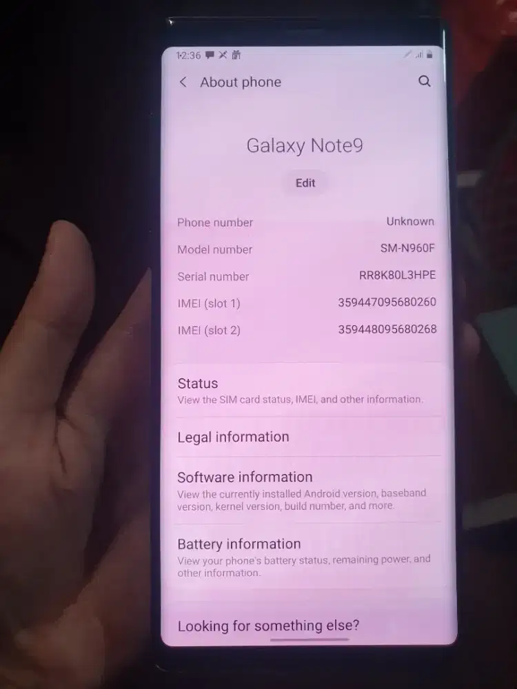 Samsung Galaxy Note 9 6/128GB SEIN Shadow Unit Only