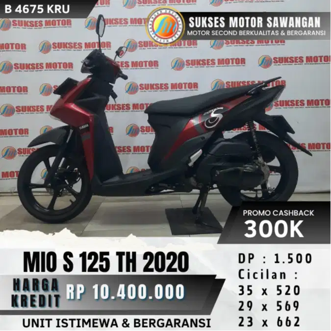 YAMAHA MIO S 125 TH 2020 UNIT MULUS BISA CASH KREDIT BERGARANSI MESIN