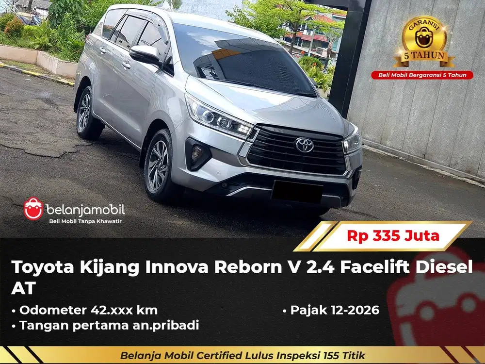 [GARANSI 5TH] Toyota Kijang Innova Reborn V 2.4 Diesel 2019/2020/2021