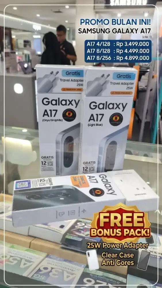 SAMSUNG A17 LTE 4/128GB - 8/128GB - 8/256GB CLEAR CASE + ANTI GORES‼️
