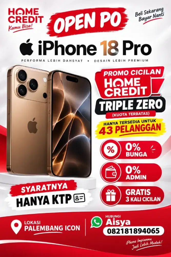 PROMO CICILAN HOMECREDIT IPHONE 18 PRO