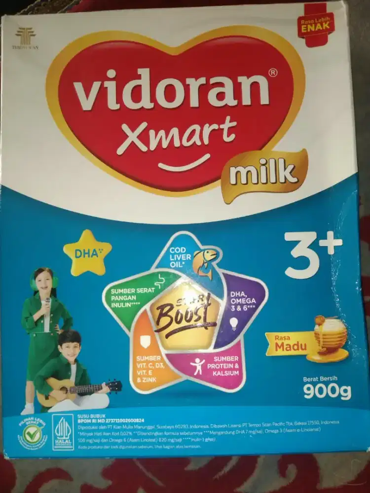 Jual susu vidoran xmart milk 3+ 900 g