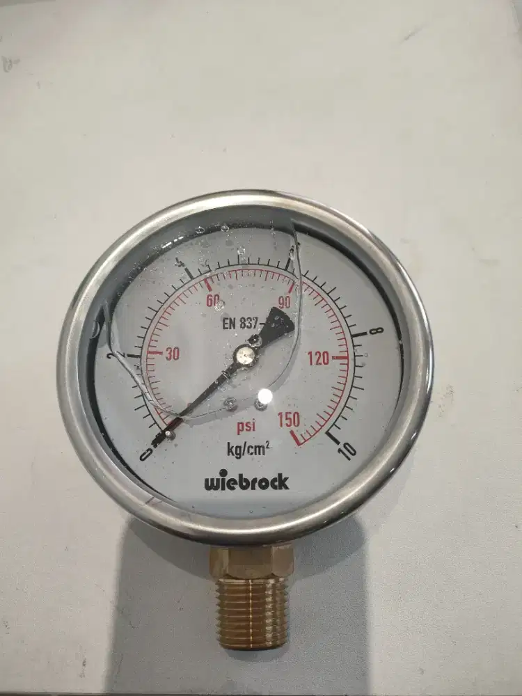 Dijual - Wiebrock GLY PRESSURE GUAGE dia 4 con ½NPT Max 10Kg/PSI