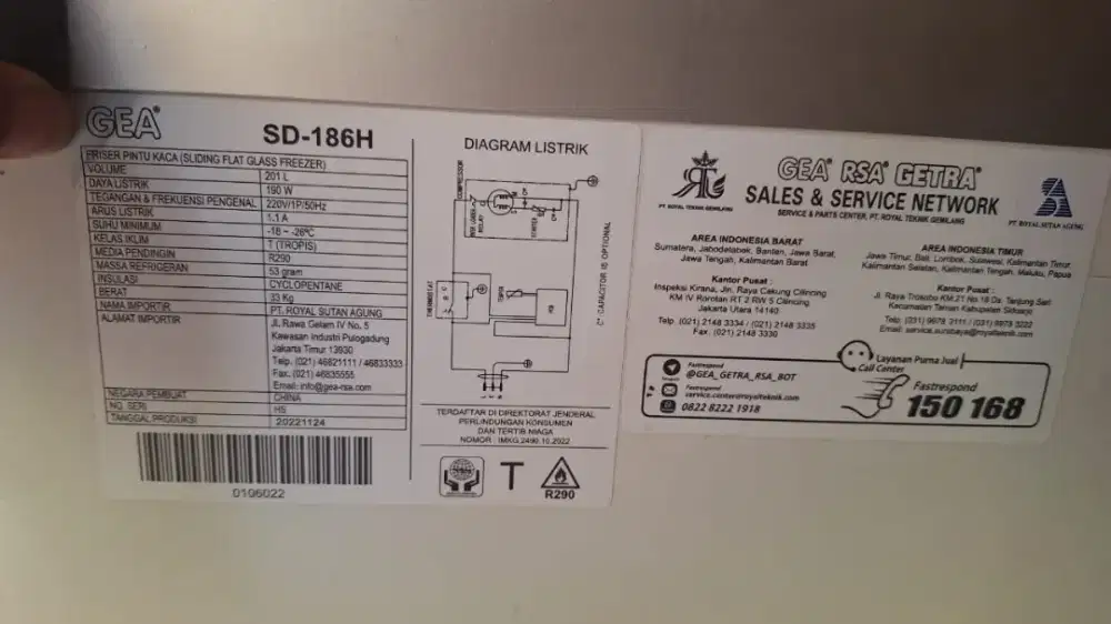 gea SD 186-H muluss no minus 201 liter