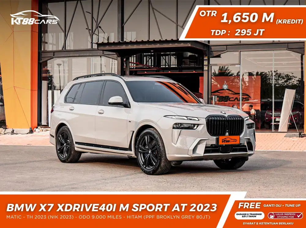 [BERGARANSI] BMW X7 XDRIVE 40i M SPORT THN 2023 LOW KM HITAM PPF GREY