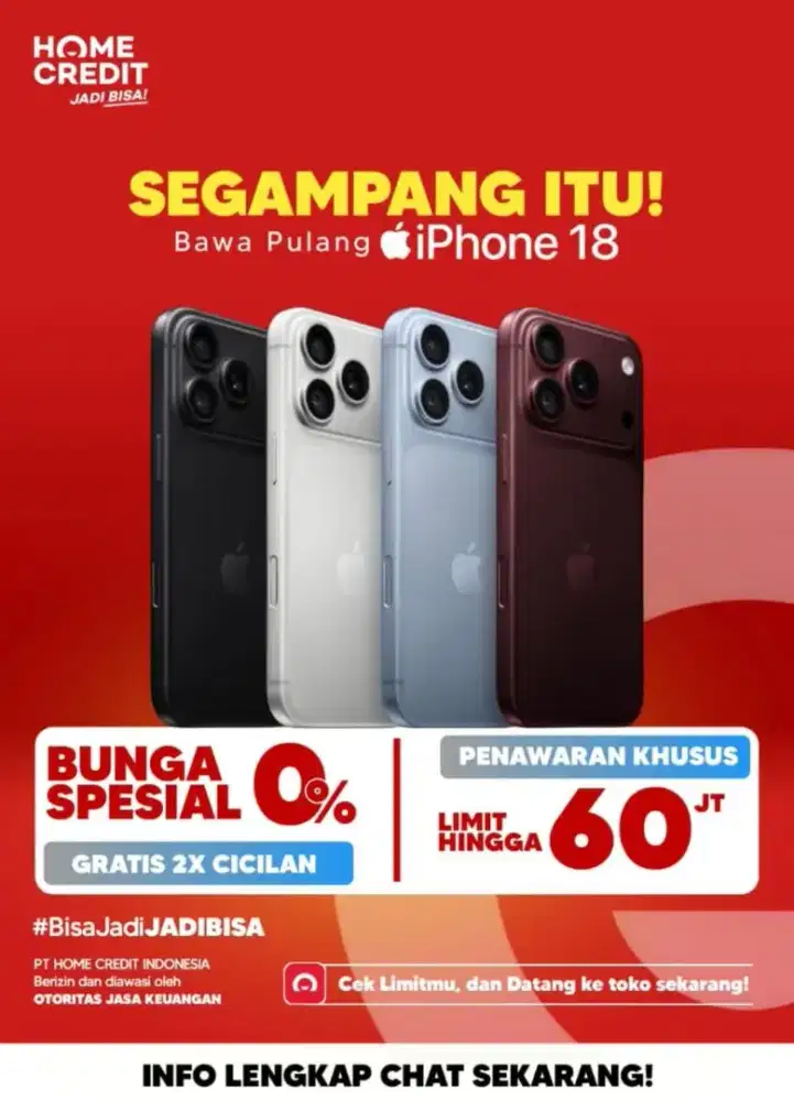 Promo Pre Order cicilan Pakai Home Credit Iphone 18 Pro