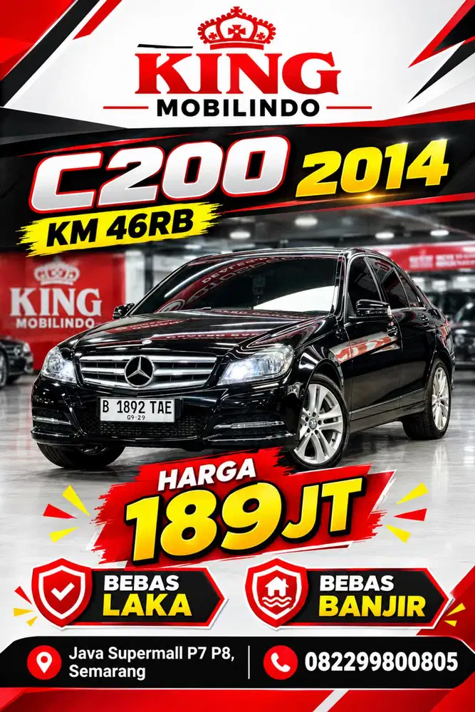 (King Mobilindo) C200 CGI 2014 Km 46rb Istimewa