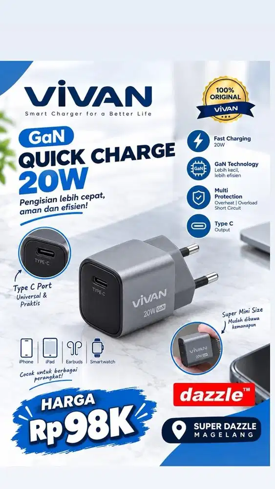 Tc vivan 20 watt gan q 20 super charger