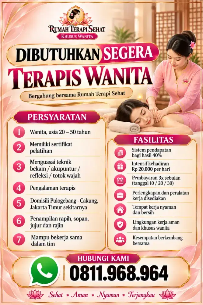 Dibutuhkan Terapis Kesehatan Wanita