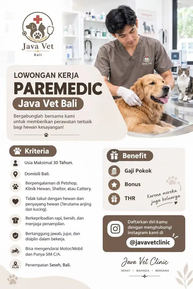 Lowongan Kerja Paramedis Klinik Hewan