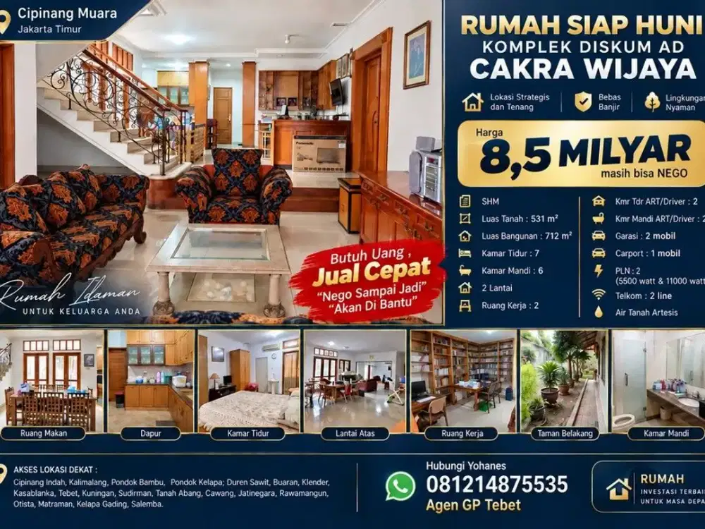 Rumah siap huni Komplek Diskum AD Cakra Wijaya
