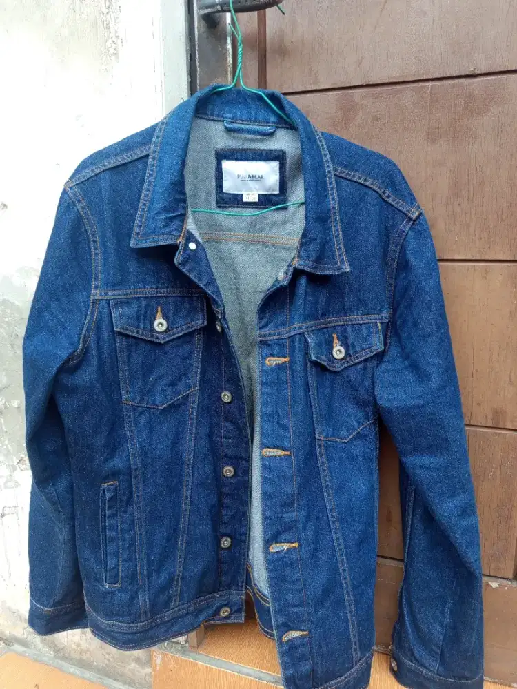 Jaket denim pull and bear original
