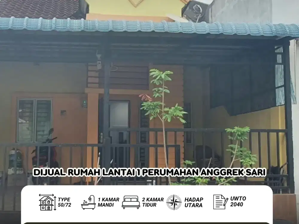 Dijual Rumah 1 Lantai Perumahan Anggrek Sari