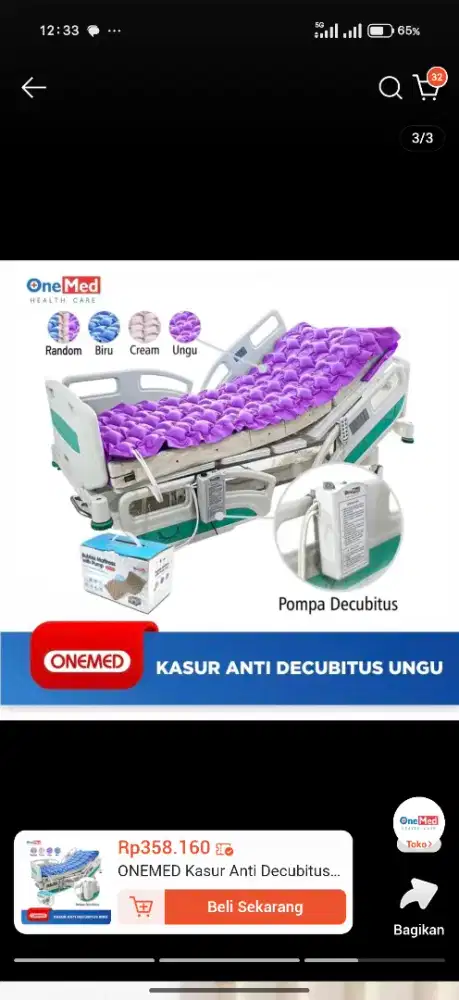 ONEMED Kasur Anti Decubitus Warna unggu