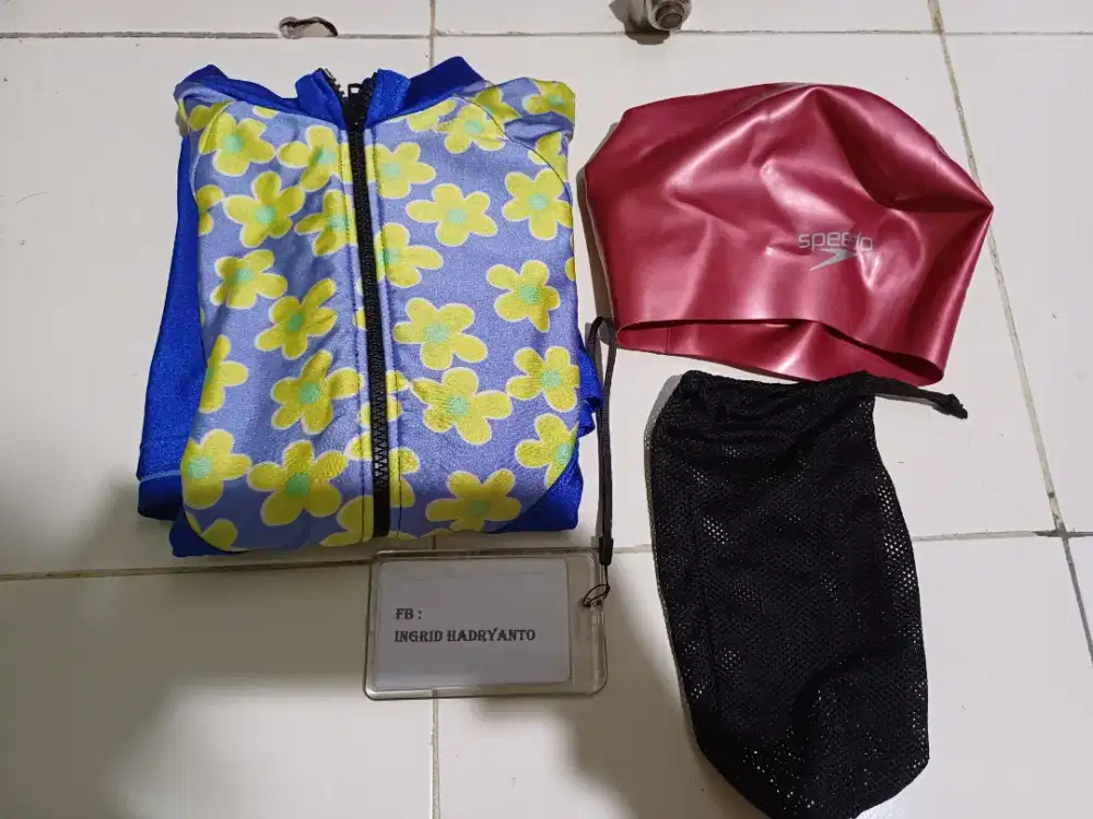 Baju Renang Birel + Topi Maroon