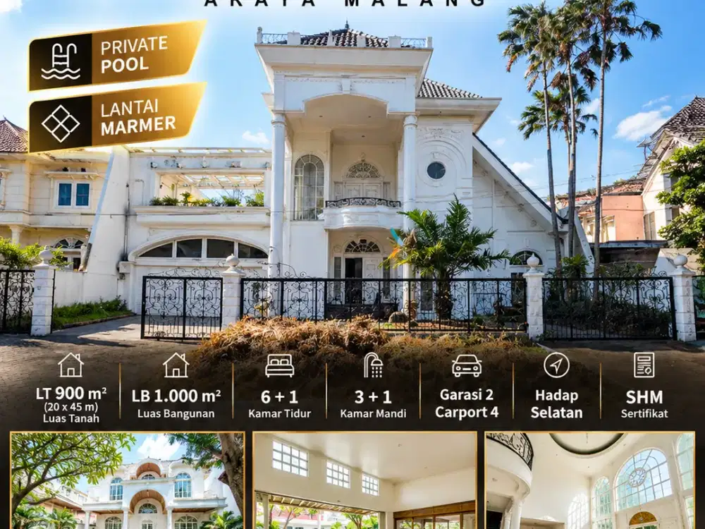 Rumah Premium plus kolam renang di Boulevard Araya Malang