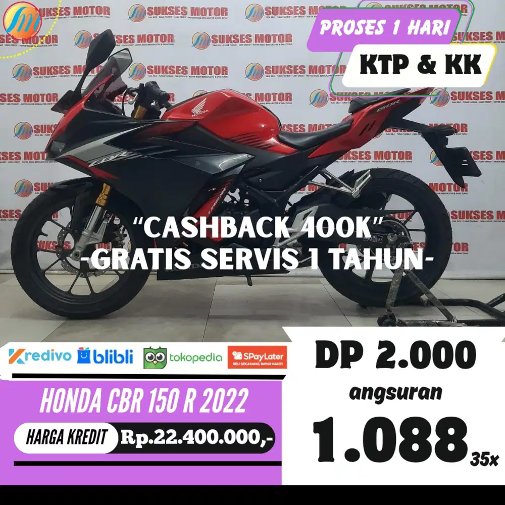 HONDA CBR 150R 2022 KREDIT MURAH ANGSURAN TERJANGKAU BERGARANSI KTP KK