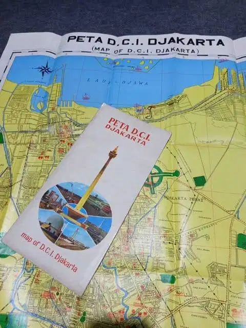 PETA ORIGINAL D.C.I DJAKARTA 1970 (109x78 cm) + BOOKLET 30 HAL - DEKOR