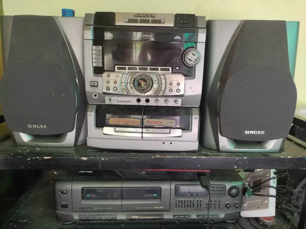 Mini compo radio,doble kaset ,CD 3 kaset/ drawer 1200 PMPO
