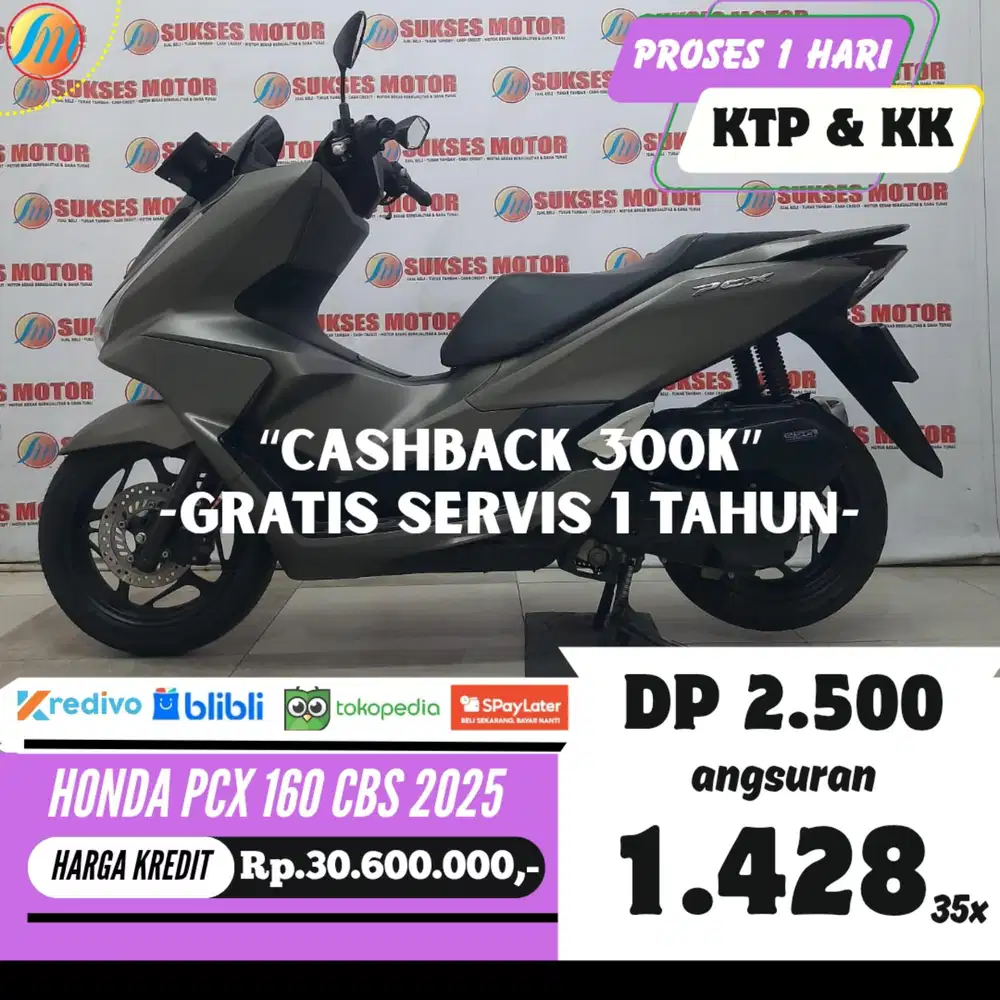 HONDA PCX 160 CBS 2025 KREDIT MURAH ANGSURAN SANGAT TERJANGKAU KTP KK