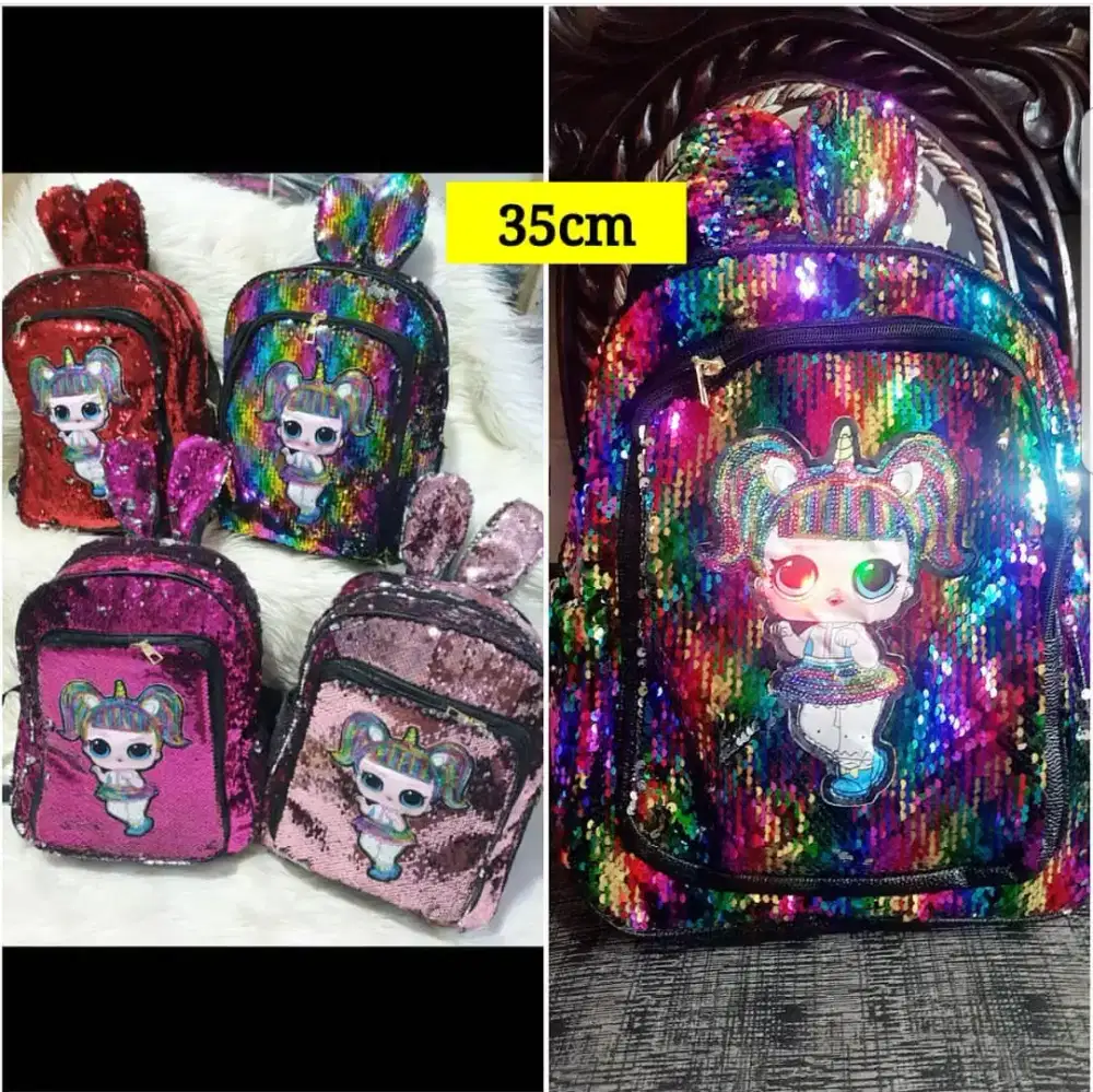Tas Sequin LOL ukuran 30CM