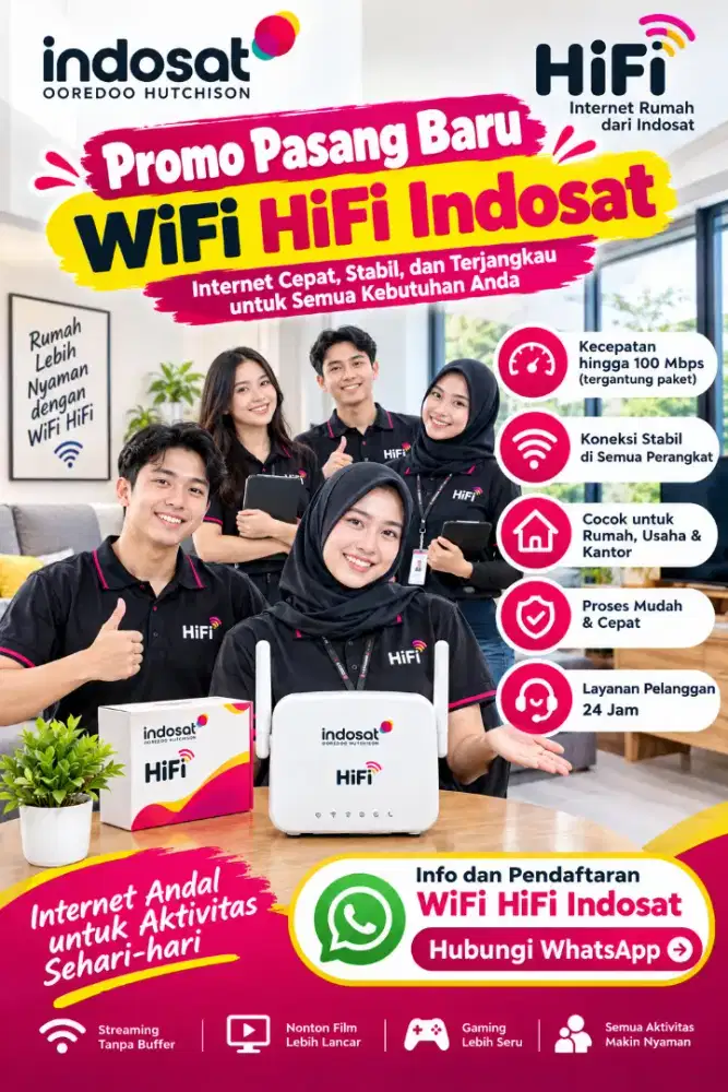Jasa Pasang baru Wifi Hifi Indosat