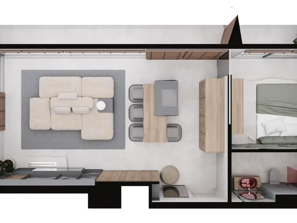 Apartement luxe one bedroom near Seseh Beach
