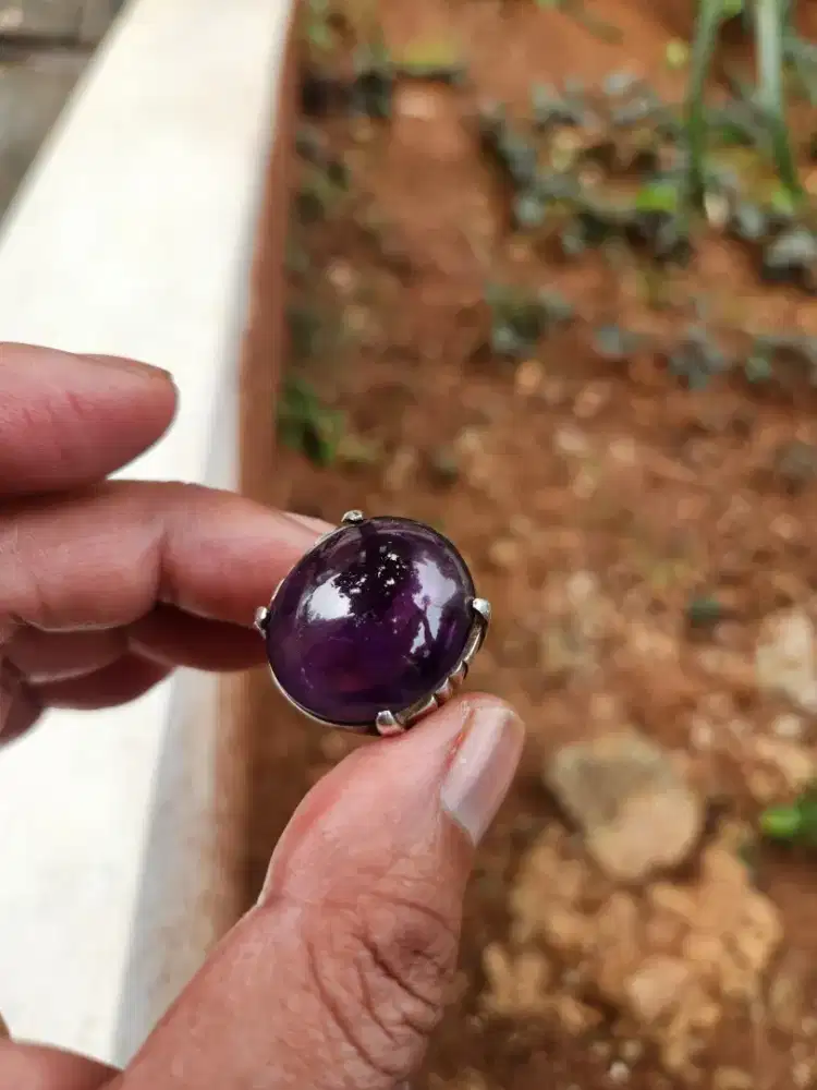 Cincin kecubung ungu natural