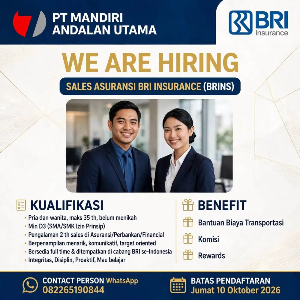WE ARE HIRING (SALES MARKETING BRI INSURANCE)