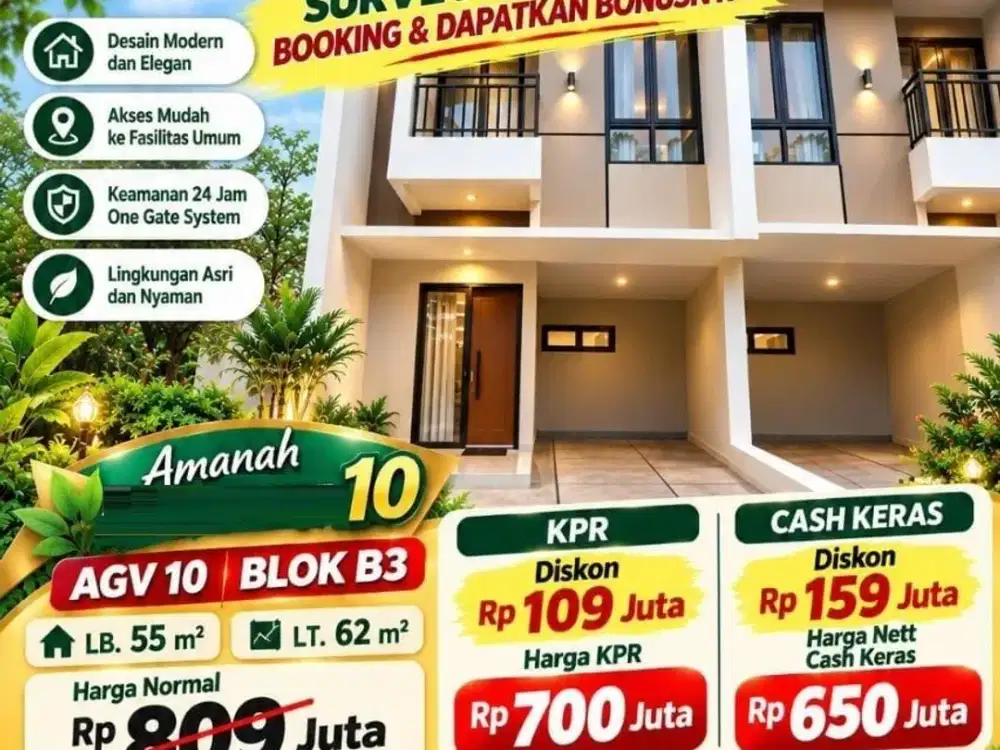 Rumah Dijual Serpong Tangsel Dekat Lotte Grosir Serpong Cluster