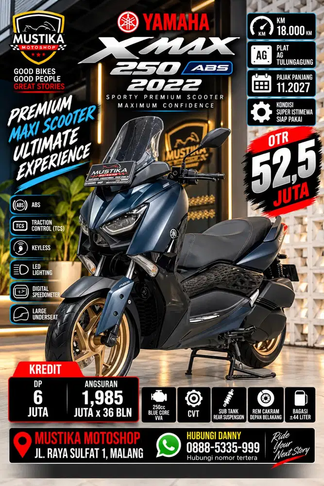 Km 18rb‼️Yamaha XMAX 250 ABS 2022. DANNY Mustika Sulfat