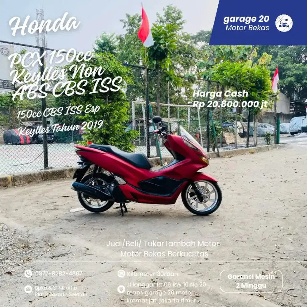 Honda PCX 150cc CBS ISS Keylles Non ABS Tahun 2019