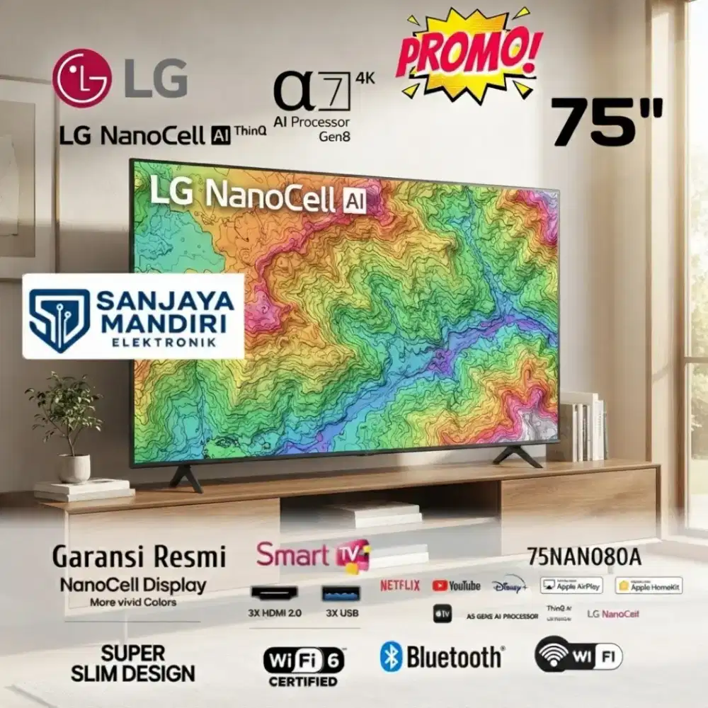 LG NANOCELL TV 75 Smart TV WebOS 75NANO80ASA AI Magic Remote a7 AI