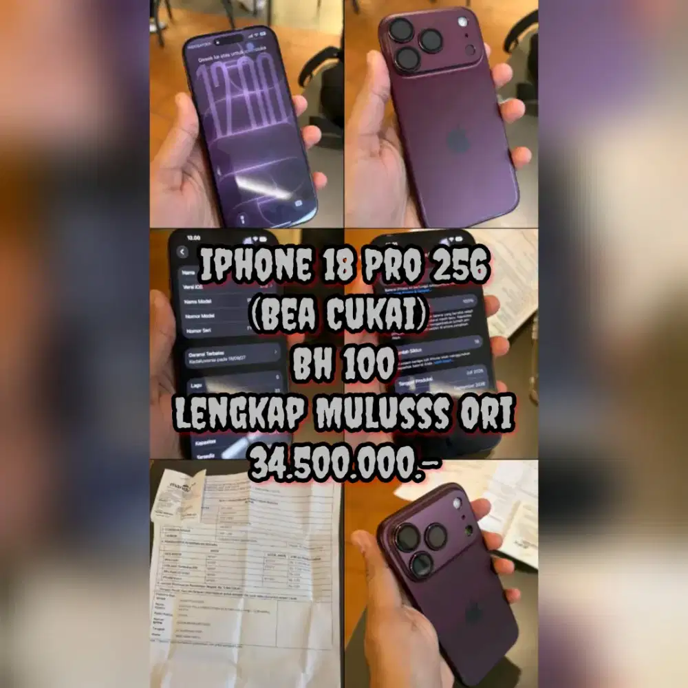 Iphone 18 Pro 256 (Bea Cukai) Bh 100