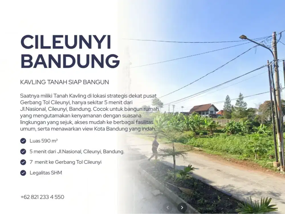 Tanah Siap Bangun 590 M² Shm Dekat Griya Cinunuk dan Gerbang Tol Cileunyi
