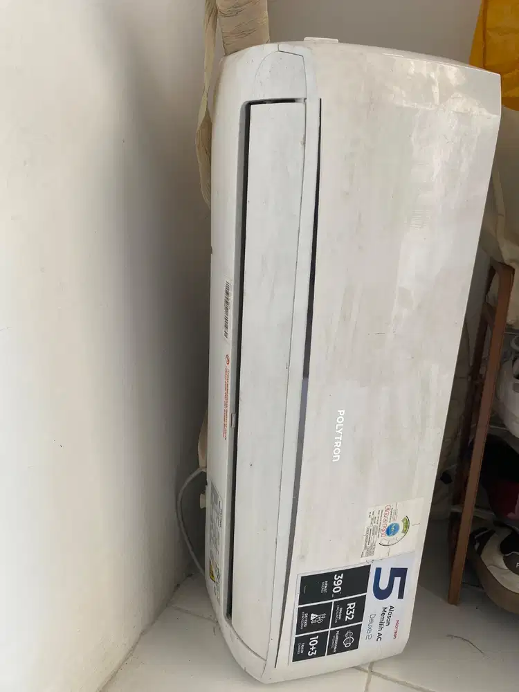 Dijual Cepat AC Polytron 1/2 PK R32 Low Watt 390W Dingin Normal - Denp