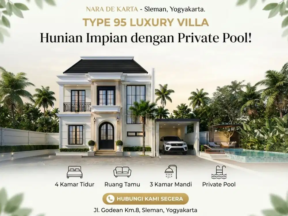 RUMAH 2 LANTAI GODEAN SLEMAN BONUS PRIVATE POOL