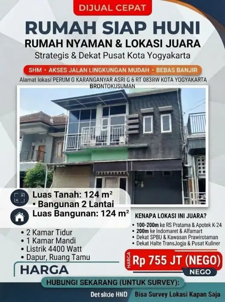 Jual Rumah Murah di Brontokusuman Yogyakarta