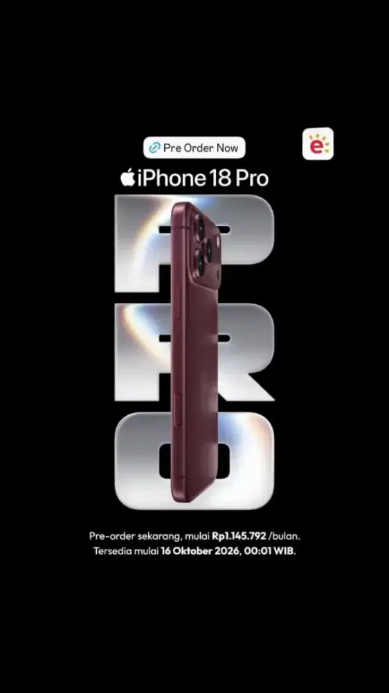 PRE-ORDER IPHONE 18 Pro Dan Max BISA CICILAN 0%