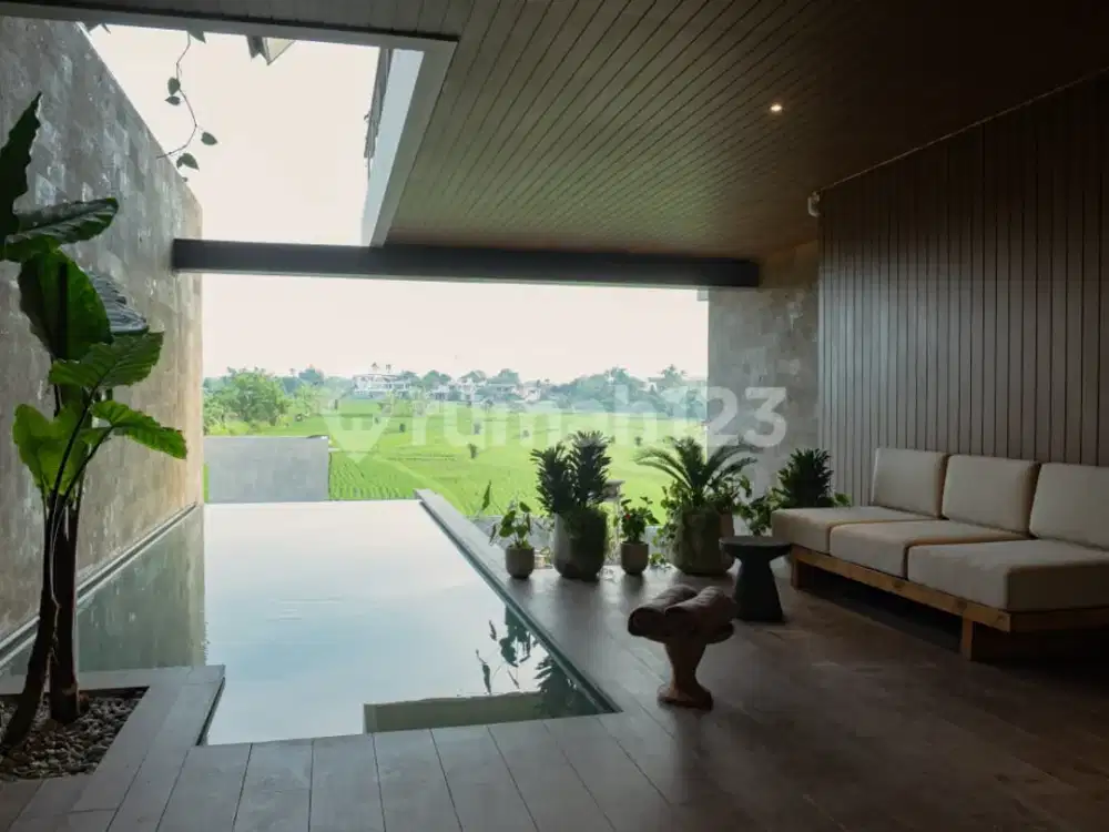 Dijual Rumah Semi Villa Baru View Sawah SHM 3 Kamar Tidur Canggu Bali