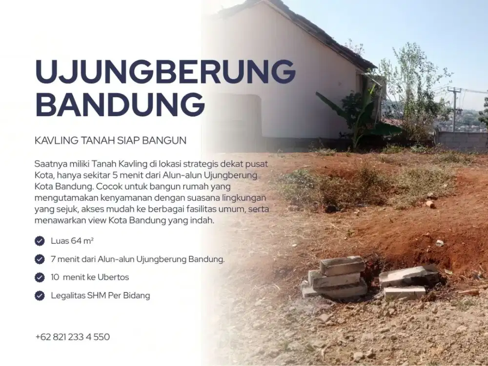 Tanah Siap Bangun SHM 64 M² Dekat Griya Ujungberung Kota Bandung