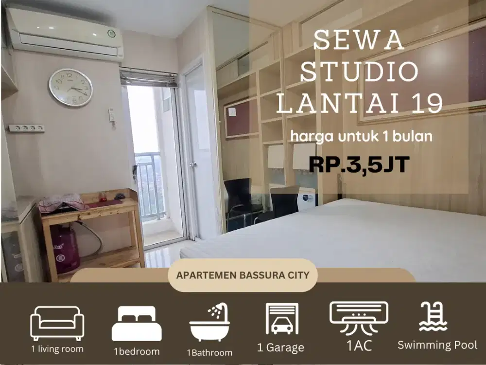 Sewa studio full furnish dekat mall apartemen bassura city