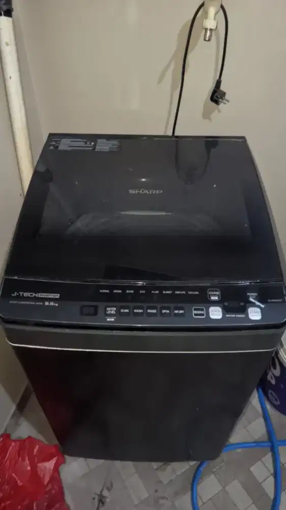 Mesin cuci 1 tabung Sharp Inverter 9,5kg jumbo bkn servisan