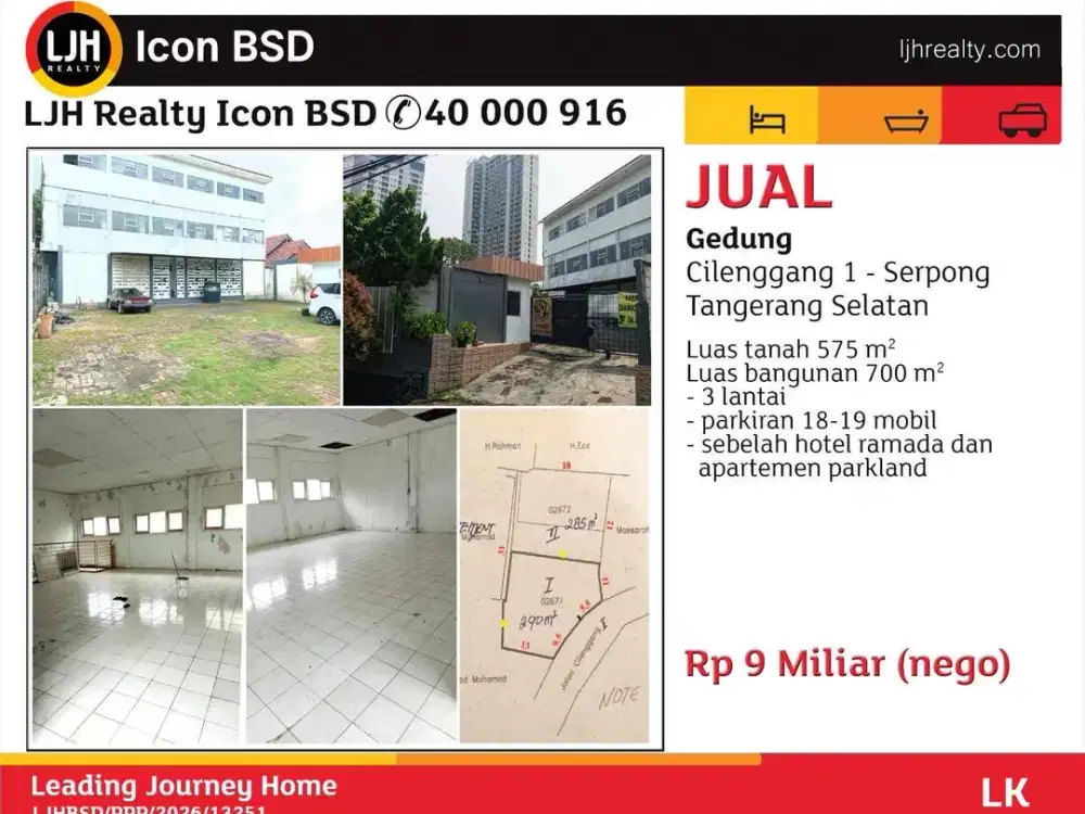 Gedung di dekat Hotel Ramada Cilenggang Serpong