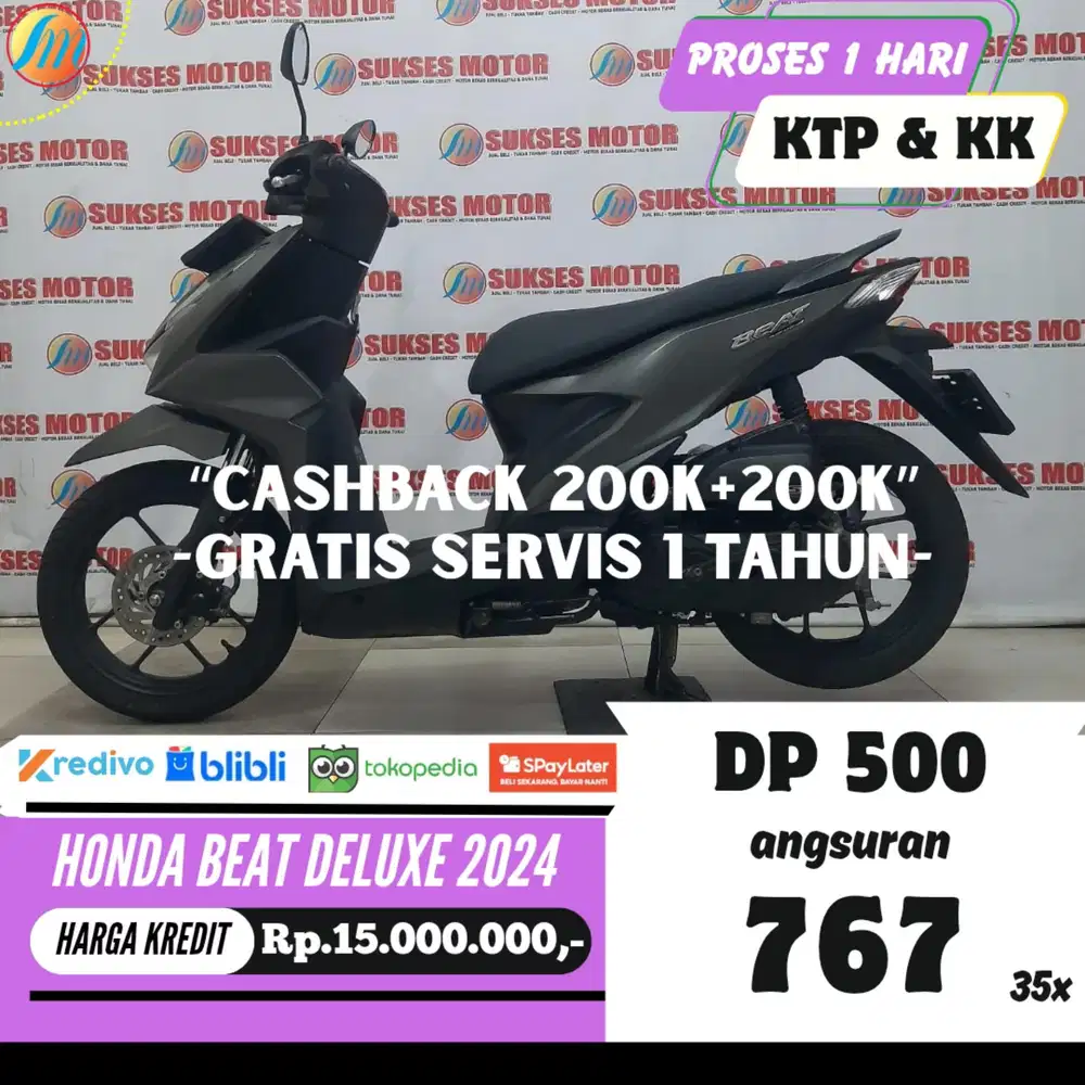 DP 500RIBU ANGSURAN SANGAT RINGAN HONDA BEAT DELUXE 2024 BERGARANSI