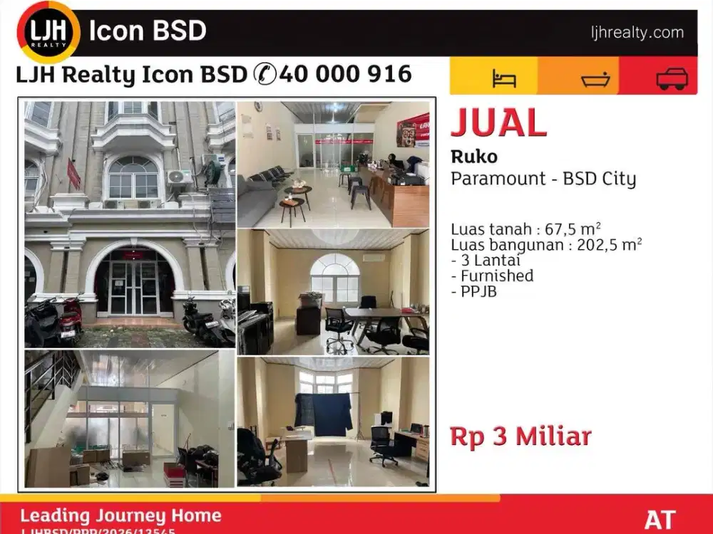 Ruko Tematik 3lt di Paramaount Serpong