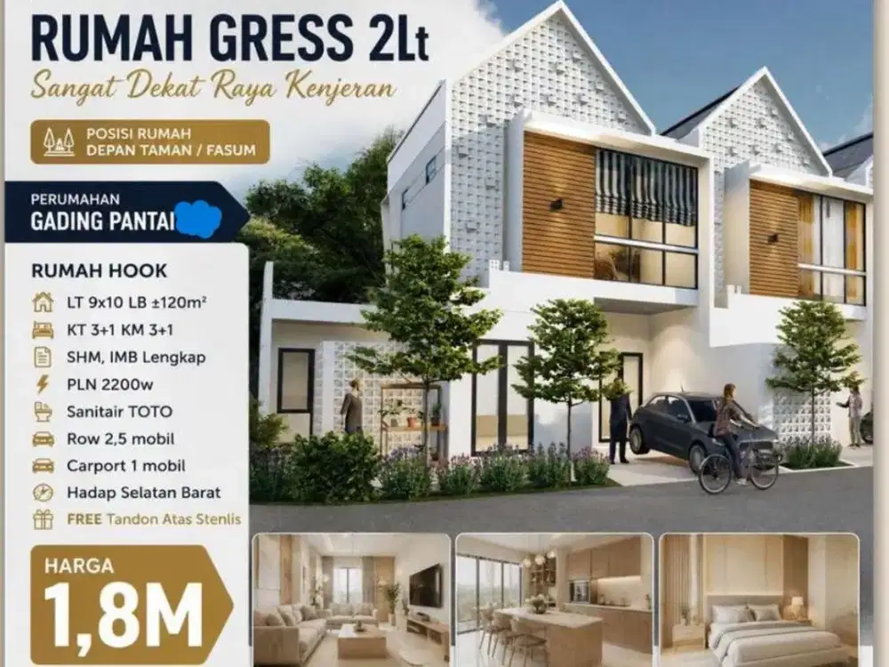 Dijual Rumah Scandinavian Gading Pantai Dekat Raya Kenjeran